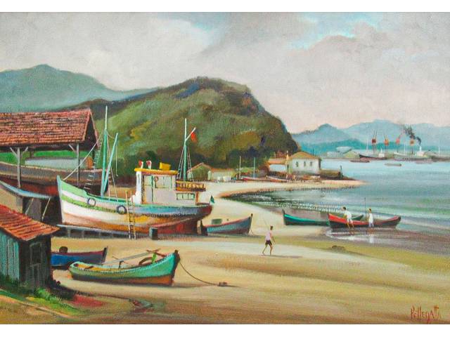 Omar Pellegatta óleo sobre tela 60 x 80 cm " Marinha" ass CID