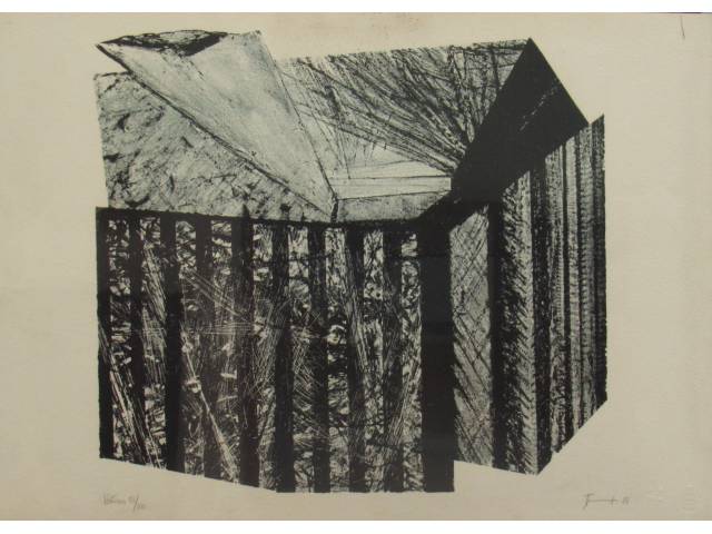 Maria Bonomi, litografia 47 X 55 cm  "Noturno"  ass CID  datado  1984 T 83/100  apresenta marca d agua