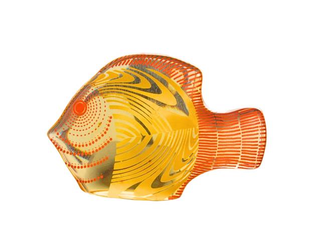 Abraham Palatnik  escultura em resina de poliéster em forma de Peixe estilizada 13 x 09  cm  sem ass,  meados século 20