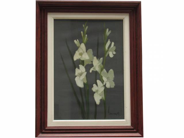 Dario Mecatti óleo sobre cartão 50 x 35 cm "Flores" ass CID