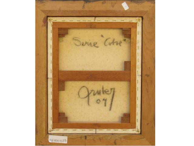 Mário Gruber óleo sobre tela 41 x 33 cm ''Série Cobre'' ass. CID e verso datado 2004