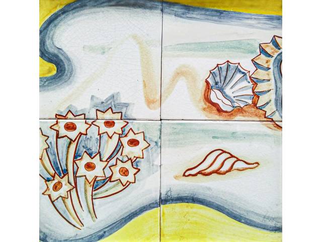 Mário Zanini - OSIRARTE pintura sobre azulejo 30 x 30 cm “Mar” não ass, reproduzida no catálogo da exposição “A Osirarte” realizada pela Caixa Cultural, São Paulo, em 2006/2007
