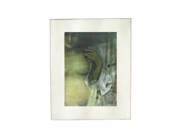 Armando Sendin técnica mista sobre cartão  60 x 42cm "Nú Feminino"  ass. CID datada 1972