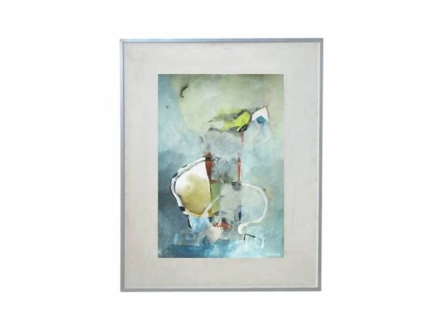 Armando  Sendin aquarela sobre cartão 62 x 43cm  "Sem Titulo" ass. CID  datada 1972