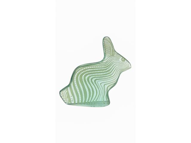 Abraham Palatnik escultura cinética representando lindo coelho verde em resina de poliéster 8 x 8,5 cm ass na peça.