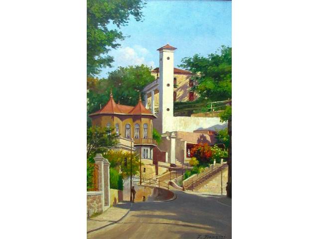 Felisberto Ranzini óleo sobre tela 37 x 24cm  "Rua: Almirante Alexandrino" ass. CID
