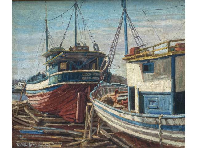Fernando Gomes  óleo sobre Tela 45 x 55cm "Marina " ass. CID datado 1984