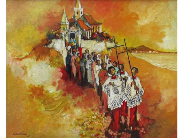Erico da Silva óleo sobre tela 40 x 50 cm intitulada "Dia de Luz" ass. CIE e verso