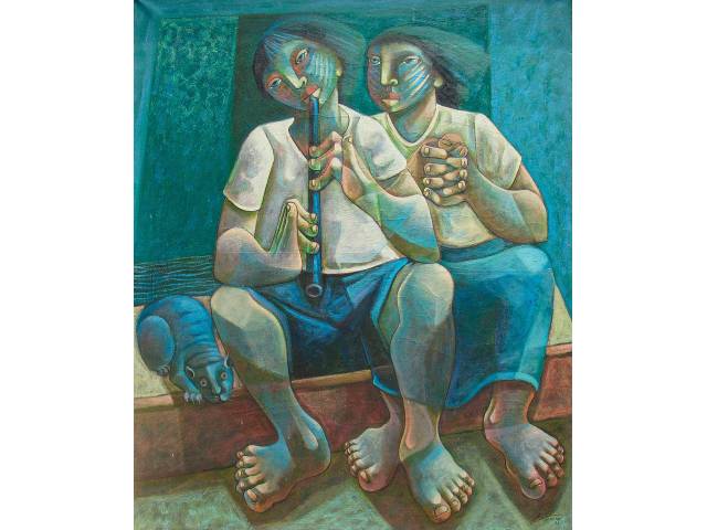 Adélio Sarro óleo sobre tela 116 x 96 cm "Terra Virgem" ass. CID e verso ano 1991 acompanha certificado do artista
