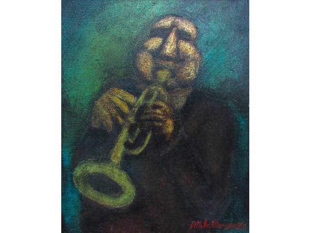 Attila Wensersky óleo sobre tela 29 x 23cm "Sem Titulo" ass. CID e verso datada 1976
