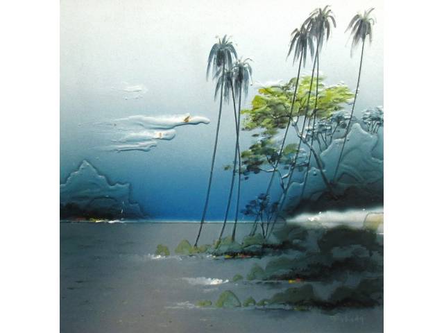 Fukuda, Kenji óleo sobre alumínio  40 x 40cm "Paisagem" ass. CID