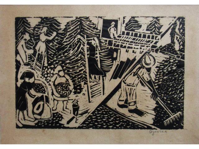 Djanira da Motta e Silva impresso  25 x 29,5 cm "Sem Título" ass. CID