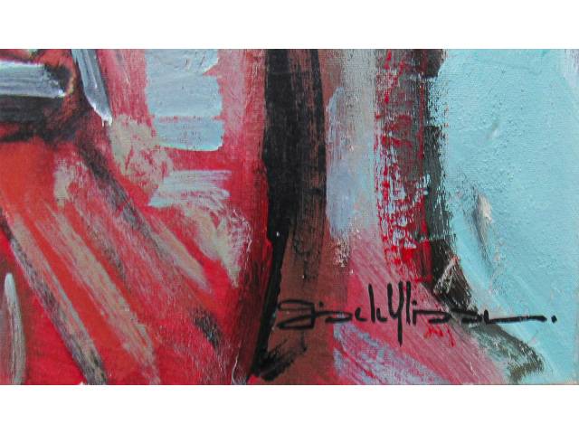 Gisele Ulisse  acrílica sobre tela 120 x 70cm "Walking" ass. CID e verso datada 2016