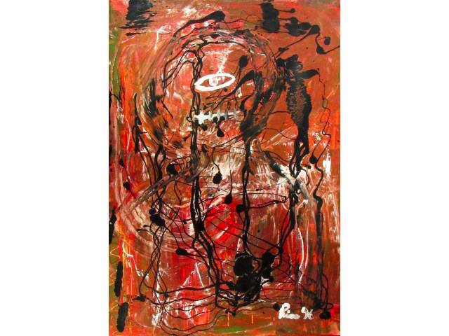 Rido (Ricardo Rodrigues)  acrílica sobre tela 70 x 50cm "Sem Titulo"  ass. CID datada 1996