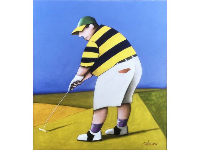 Gustavo Rosa giclée sobre tela 34 x 30 cm "Golfista" ass. CID t. 01/20