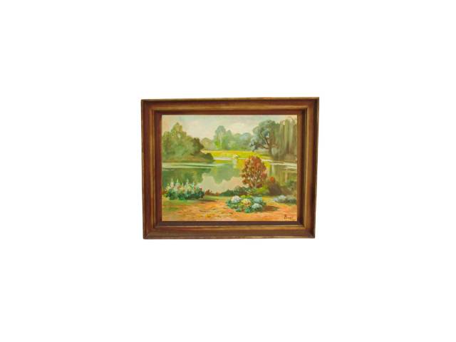 Torquato Bassi óleo sobre tela 65 x 85 cm  "Paisagem" ass CID