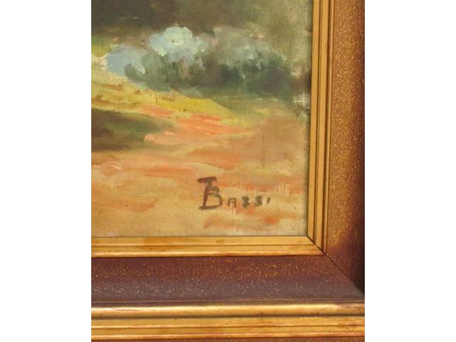 Torquato Bassi óleo sobre tela 65 x 85 cm  "Paisagem" ass CID