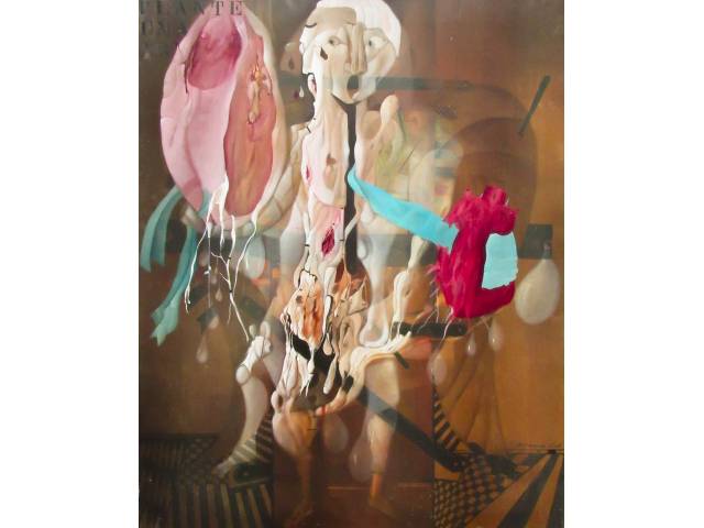 Bernardo Cid  óleo sobre tela 100 x 80cm  intitulada "Plante uma árvore"  ass. CID  datada 1974