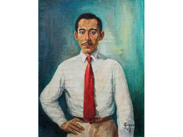 Afonso Lopes óleo sobre tela 70 x 54cm "Retrato de Jonas Mesquita" ass. CID datada 1947.reproduzido no Livro de Oscar D' Ambrosio
Contando A Arte de Jonas Mesquita pag 30