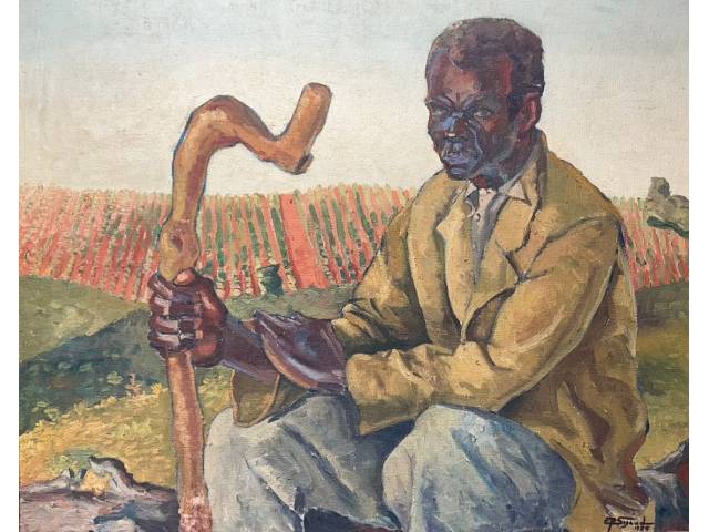 Eugênio de Provença Sigaud  óleo sobre tela 71 x 90 cm "Figura masculina" ass CID datada 1955