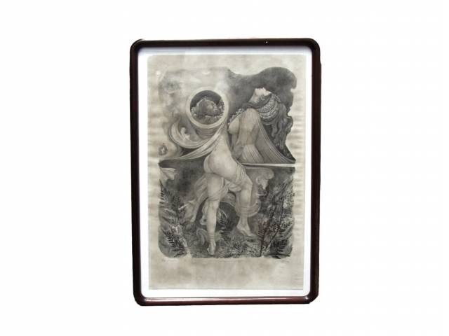 Otávio Araújo litografia 75 x 50cm  intitulada "Salomé com cabeça de São João Batista" ass. CID  datada 1972 T 3/40