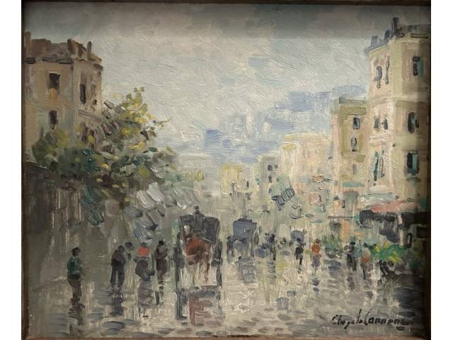 Ângelo Cannone óleo sobre madeira 19,5 x 24 cm "Paris" ass. CID
