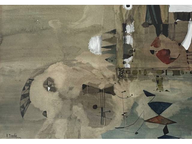 Sendin, Armando óleo sobre tela 31 x 43cm "Sem Titulo" ass. CIE datada 1966