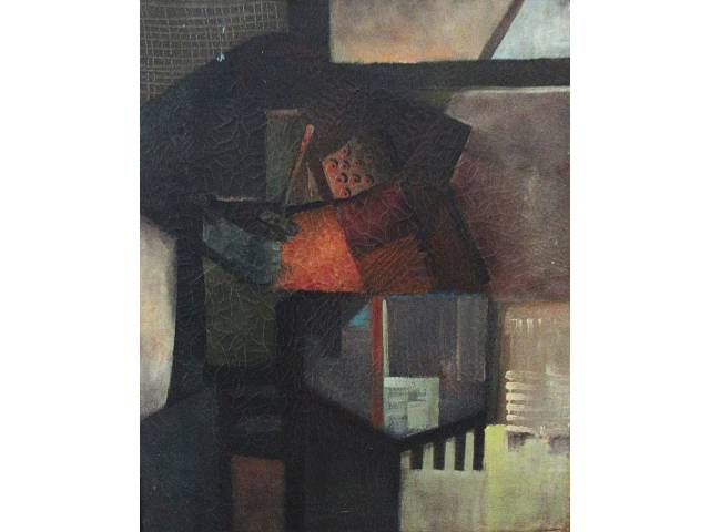 Valdir de Castro óleo sobre tela 60 x 50cm "O Soldado" ass. CIE datada 1982. Com etiqueta "Dan Galeria" (levemente craquelado)