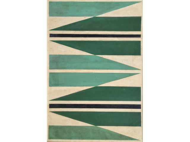 Adolpho Hollanda óleo sobre tela 54 x 37cm intitulada " Ritmos XVII" ass. verso datada 1974