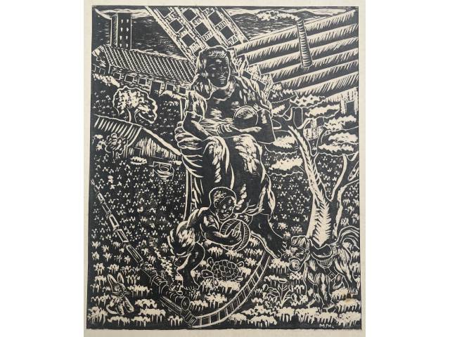 Manoel Martins xilogravura 26 x 23cm ass. CID nº30/13. Sem moldura.