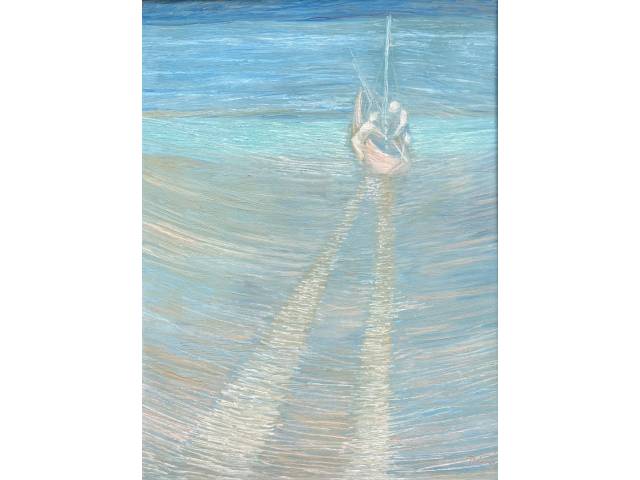 Enrico Bianco óleo sobre madeira 64 x 48cm  "Sem Titulo" ass. CID