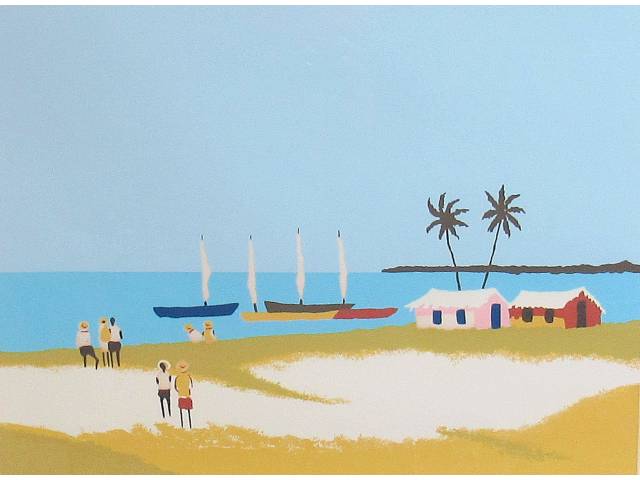 Manezinho Araújo gravura 48 x 62cm "Sem Titulo" ass. CID tiragem 70/100