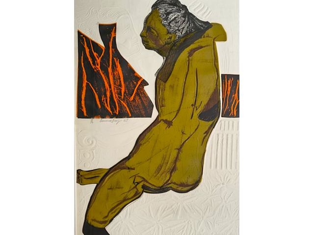 Emanoel Araújo gravura e impressão em alto relevo 105 x 70cm  "Sem Titulo" ass. centro datada 1969 t. 4/6