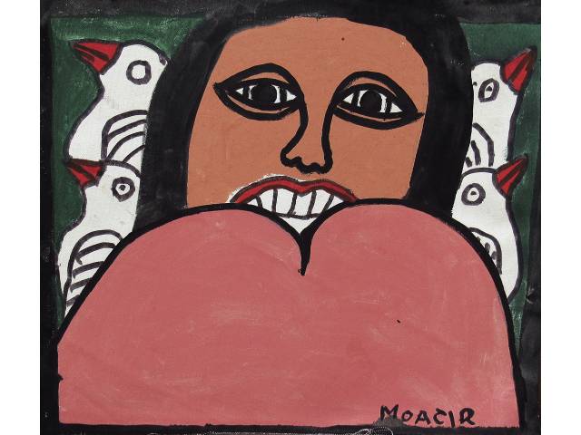 Moacir Soares de Faria  acrílica sobre tela  40 x 50cm "Sem Titulo" ass. CID. Sem moldura e chassi.