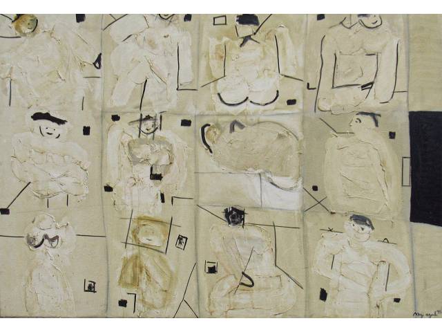 Naji Ayoub acrílica sobre tela 1,10 x 1,60cm ass. CID e verso datada 1995. Com etiqueta do artista