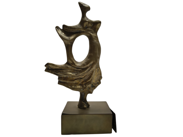 Domenico Calabroni escultura em bronze 24 x 13 x 08cm "Bailarina" ass. frente