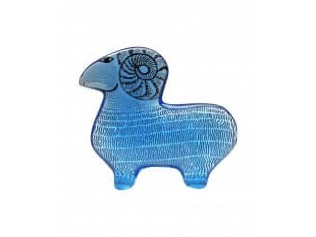 Abraham Palatnik escultura cinética representando raríssimo carneiro azul em resina de poliéster 14 x16 cm