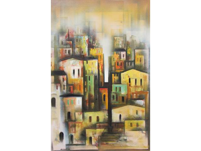 Milan Horvat óleo sobre tela 89 x 58cm "Sem Titulo" ass. CIE datada 1994