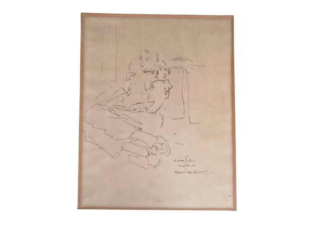 Aldemir Martins desenho sobre cartão 29 x 21cm "Sem Titulo" ass. CID