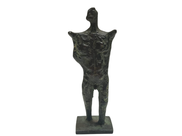 Francisco Stockinger escultura em bronze 18 x 07 x 05cm "Figura Masculina" ass. base