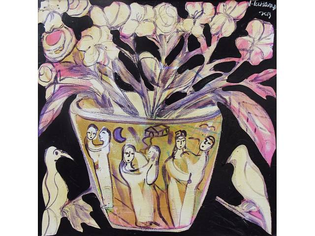 Isabelle Tuchband acrilica sobre tela 70 x 70cm "Sem Titulo" ass. CSD datada 2013