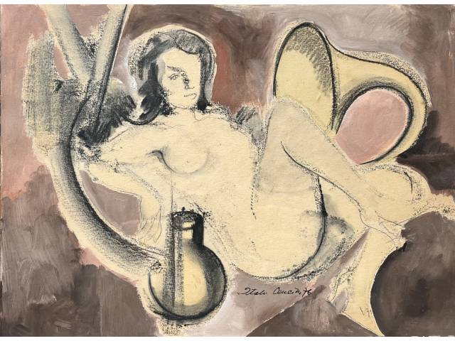 Italo Cencini mista sobre cartão 20 x 28cm "Sem Titulo" ass. CID datada 1976