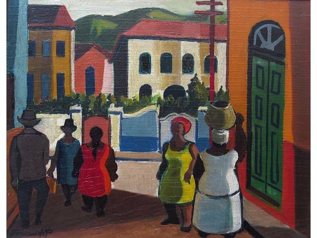 Fernando P. óleo sobre eucatex 18 x 23cm  "Sem Titulo"  ass. CIE