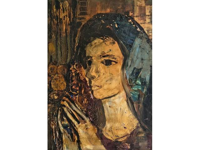 EDL óleo sobre tela 64 x 48cm "Sem Titulo" ass. CID datada 1960.