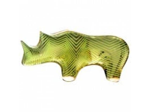 Abraham Palatnik  escultura em resina de poliéster em forma de Rinoceronte estilizada 15 x 07  cm  ass na peça, meados século 20