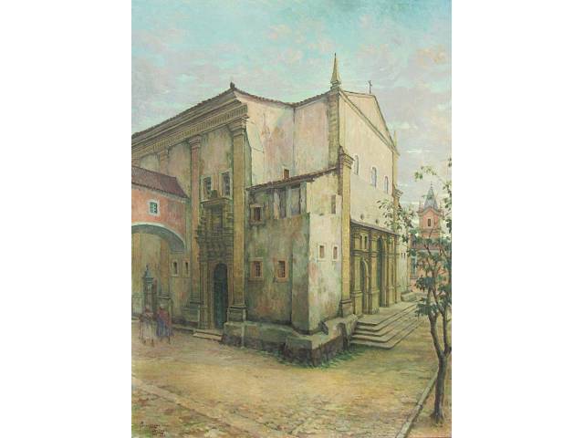 Presciliano Silva óleo sobre tela  134 x 90cm "Antiga igreja Sé de Salvador - Bahia  " ass. CIE datada 1939 obra reproduzida em página inteira (pg 103), do  livro de Presciliano Silva  de Clarival do Prado Valladares e no catalogo de leilão de Mauricio Pontual 1983 ( pag 27)