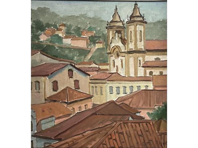 Colette Pujol óleo sobre tela 30 x 30cm "Sem Titulo" ass. CID