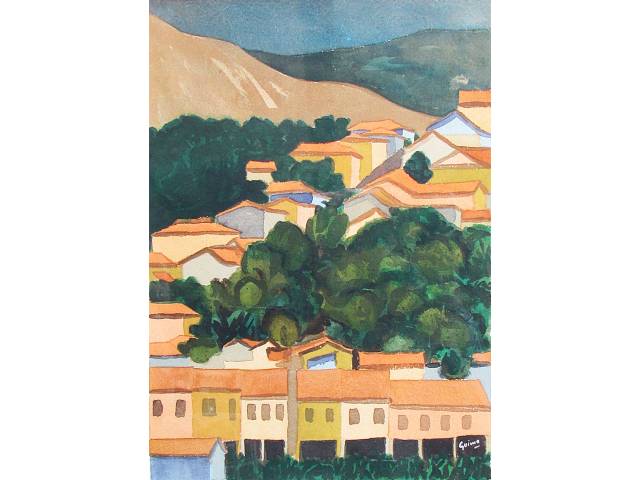 Guima (Luiz de Souza Guimarães) mista sobre cartão 50 x 36cm "Sem Titulo" ass. CID