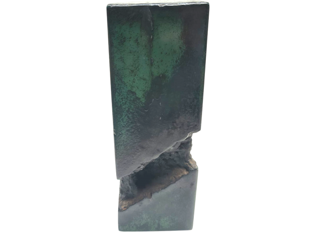 Carlos Tenius escultura em bronze 27 x 10 x 15cm "Bloko 22" ass. frente