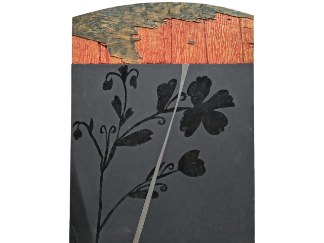 Baravelli técnica mista sobre madeira 67,5 x 51cm  intitulada "Classic" ass. verso